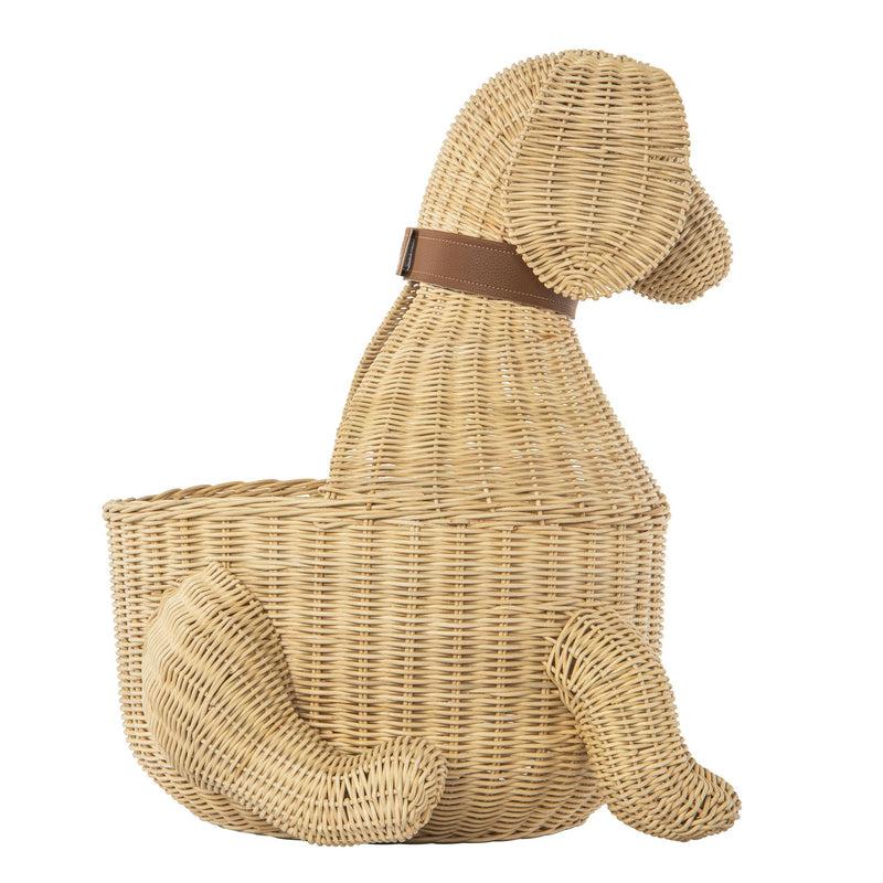 Kouboo Wicker Dog Decorative Storage And Toy Basket Natural