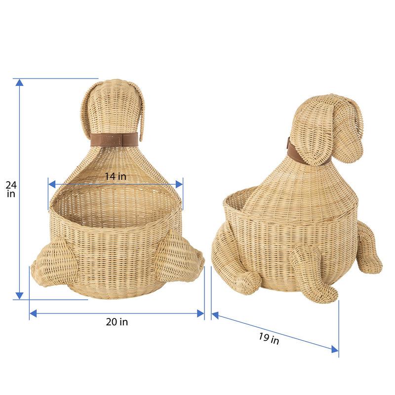 Kouboo Wicker Dog Decorative Storage And Toy Basket Natural