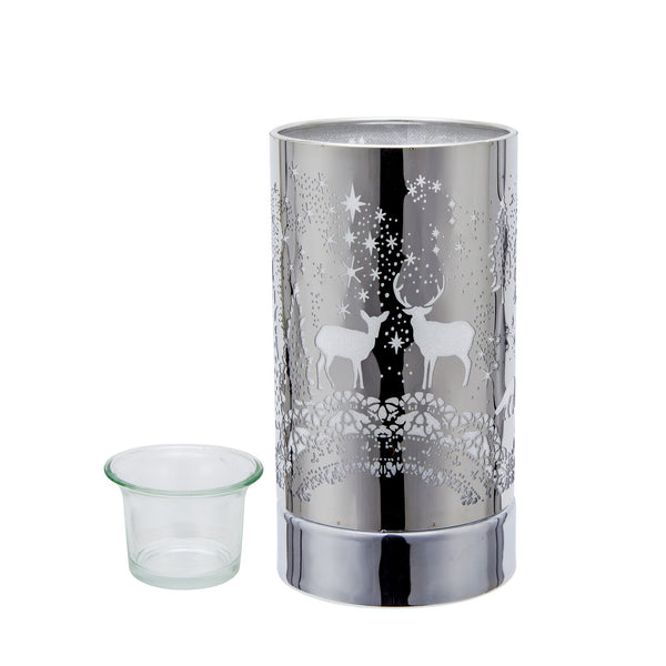 kringle candle 7" touch lamp Wax Melts Warmer-Metal Table Decor - Silver Wildlife