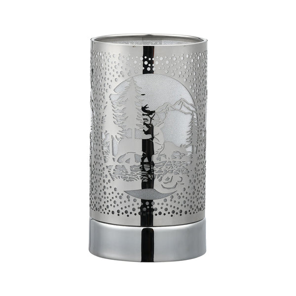 kringle candle 7" Touch Lamp Wax warmer-Silver Deer Couple