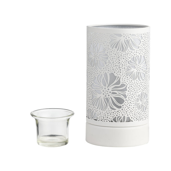 kringle candle 7" Touch Lamp Wax Warmer-White Flower