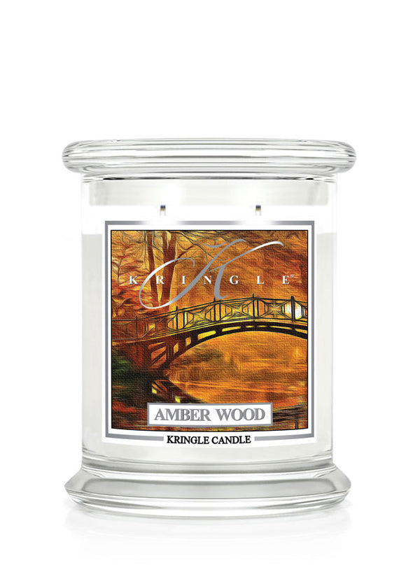 kringle candle Amber Wood Medium 2-wick