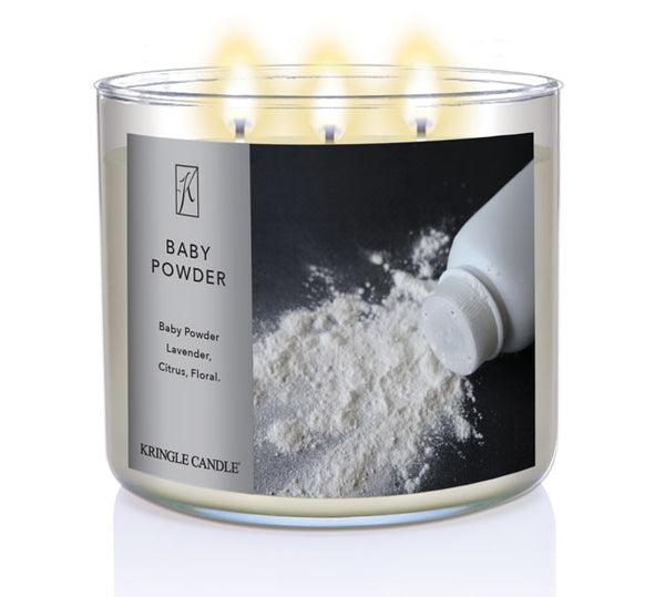 Kringle Candle Baby Powder 3-Wick Candle