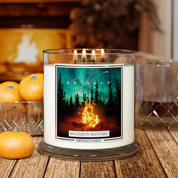 Kringle Candle Bourbon Bonfire XL 4-wick