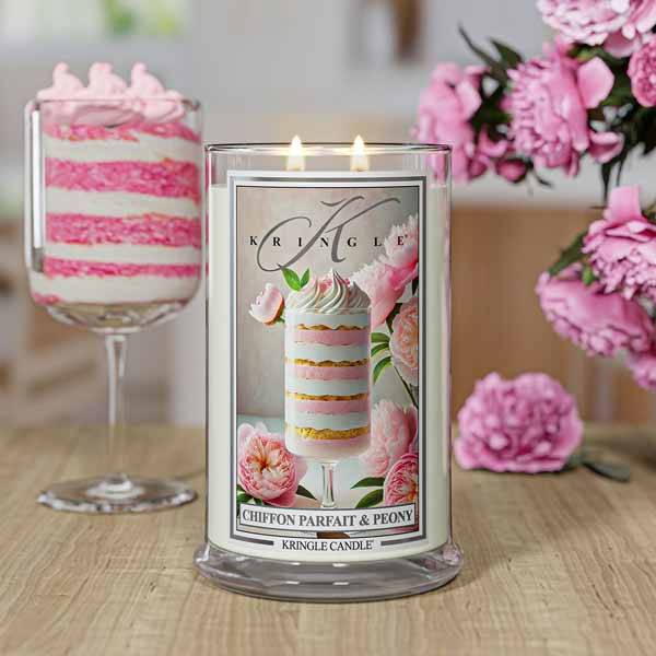Kringle Candle Chiffon Parfait Peony Large 2-Wick