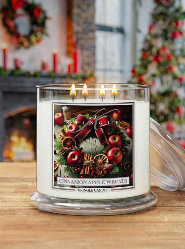 Kringle Candle Cinnamon Apple Wreath XL 4-Wick