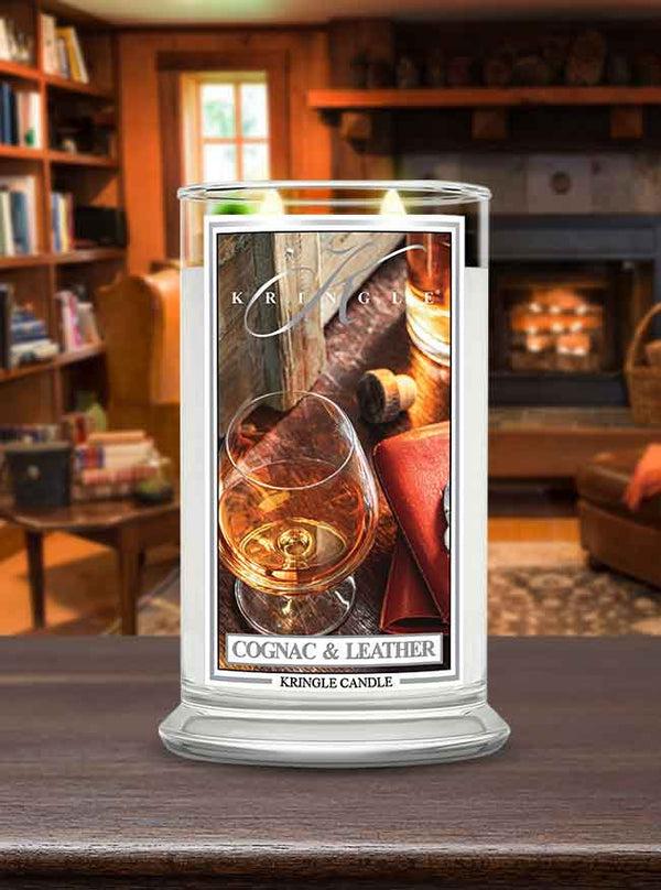 Kringle Candle Cognac & Leather Large 2-wick
