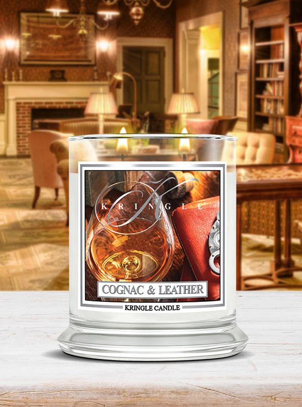 Kringle Candle Cognac & Leather Medium 2-wick