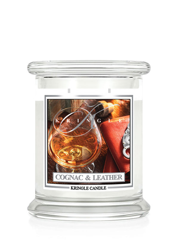 kringle candle Cognac & Leather Medium 2-wick