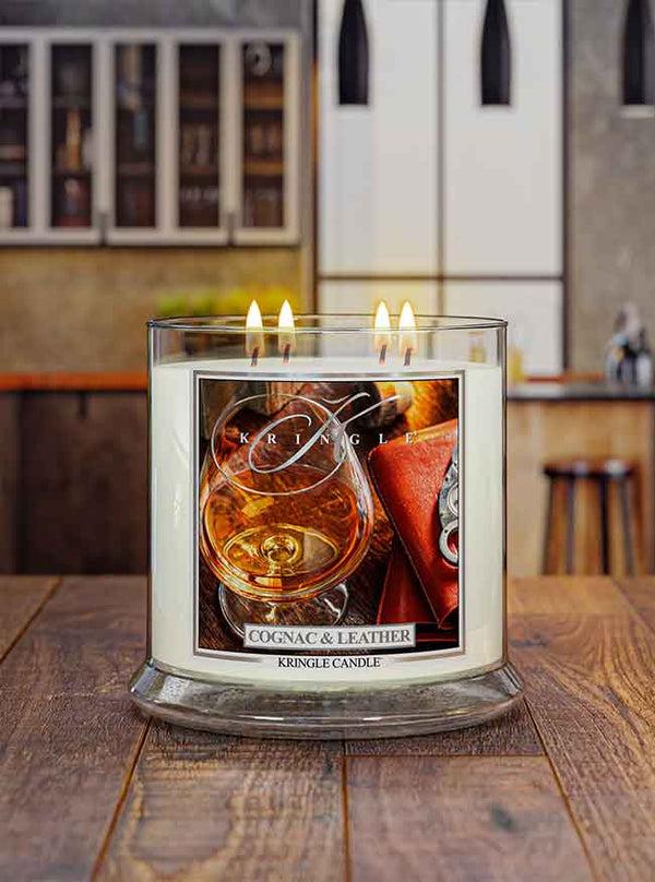 Kringle Candle Cognac & Leather XL 4-wick