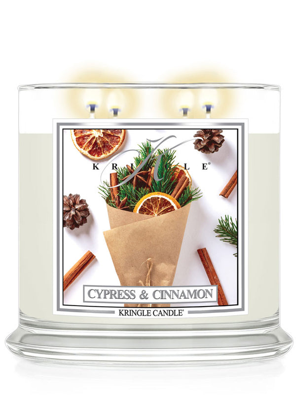 Kringle Candle Cypress & Cinnamon XL 4-wick