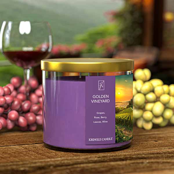 Kringle Candle Golden Vineyard 3-Wick Candle