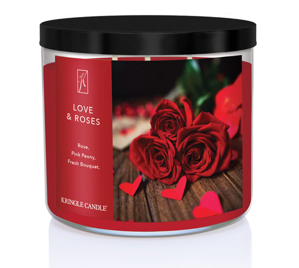 kringle candle Love & Roses 3-Wick Candle