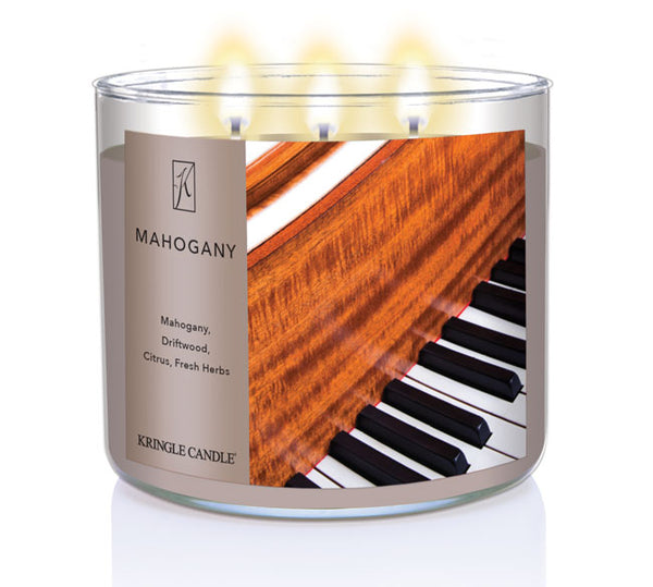 Kringle Candle Mahogany 3-Wick Candle