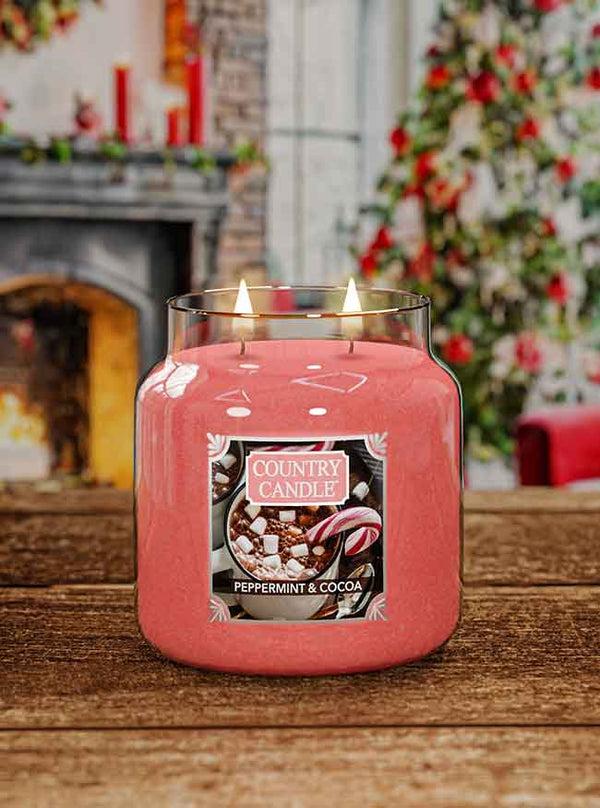 Kringle Candle Peppermint & Cocoa Medium 2-wick