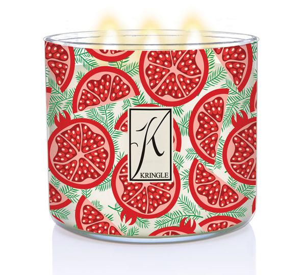 Kringle Candle Pomegranate & Fir 3-wick