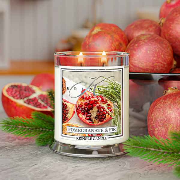 Kringle Candle Pomegranate & Fir Medium 2-wick