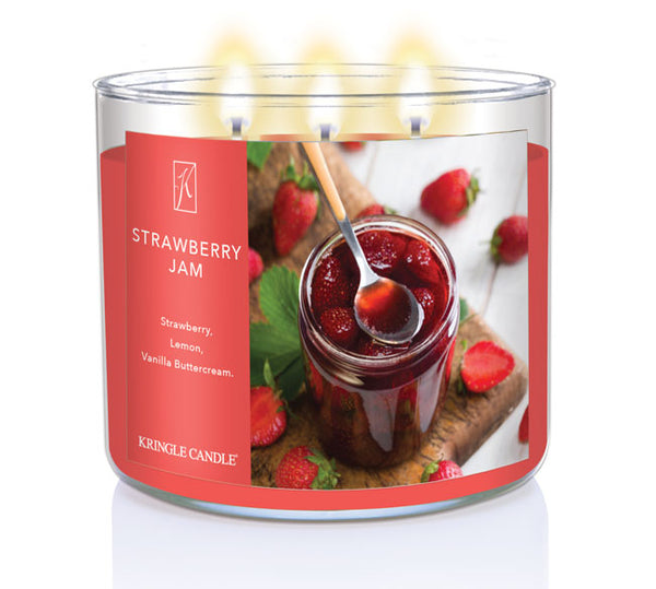 Kringle Candle Strawberry Jam 3-Wick Candle