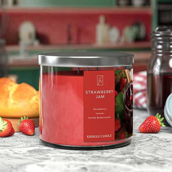 Kringle Candle Strawberry Jam 3-Wick Candle