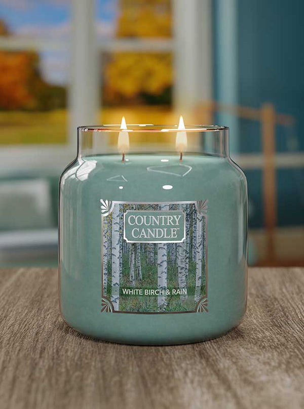 Kringle Candle White Birch & Rain Medium 2-wick