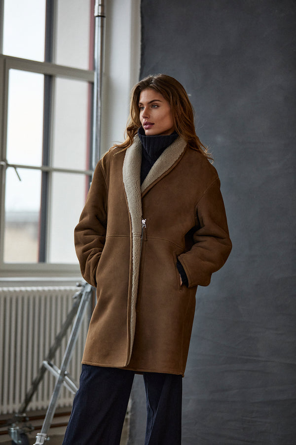 kristensen du nord Shearling Coat Long