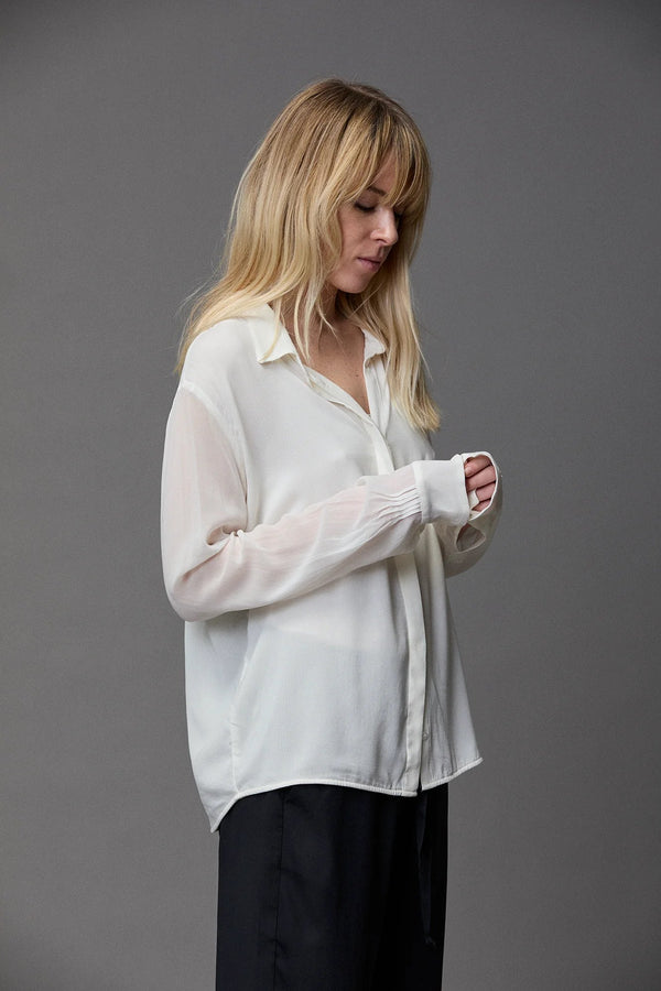 Kristensen Du Nord Silk Georgette PinTuck Shirt