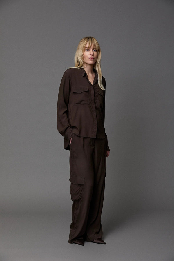 Kristensen Du Nord Silk Satin Cargo Pants