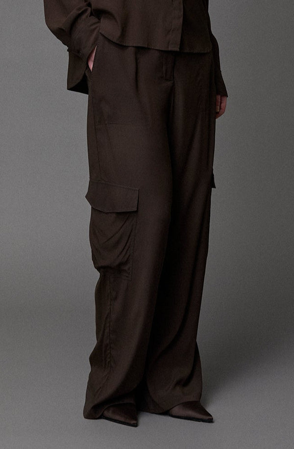 Kristensen Du Nord Silk Satin Cargo Pants