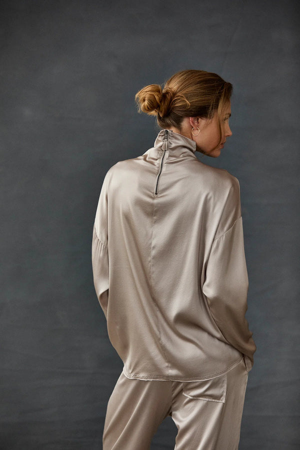 Kristensen Du Nord Silk Satin Flaired Pants