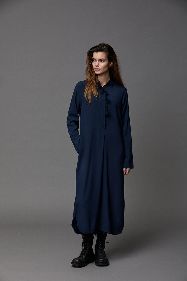 Kristensen Du Nord Silk Satin Frill Dress