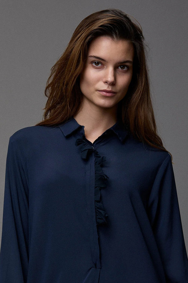 Kristensen Du Nord Silk Satin Frill Dress