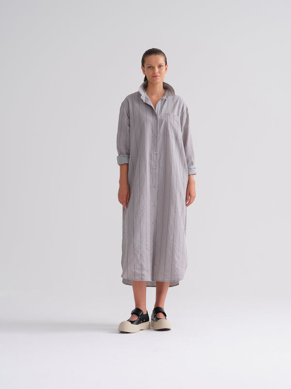 Kristensen Du Nord Striped Cotton Shirt Dress