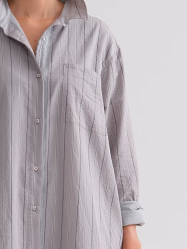 Kristensen Du Nord Striped Cotton Shirt Dress