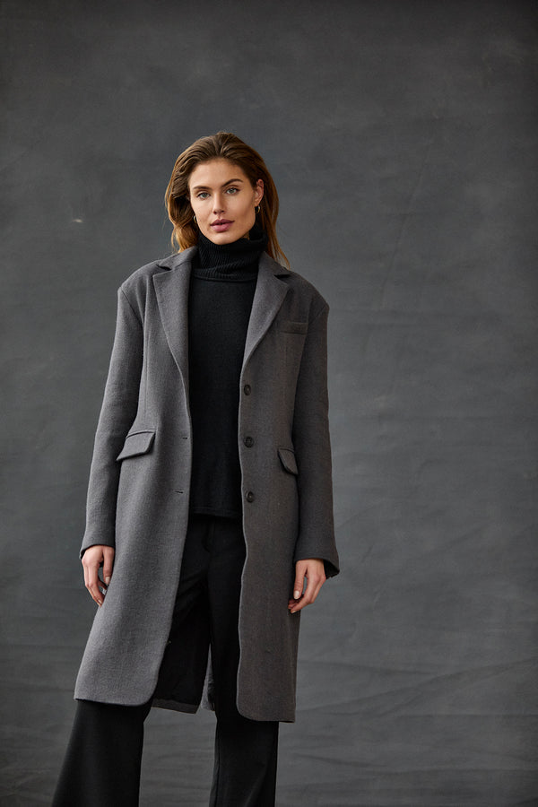 Kristensen Du Nord Wool Double Faced Classic Coat