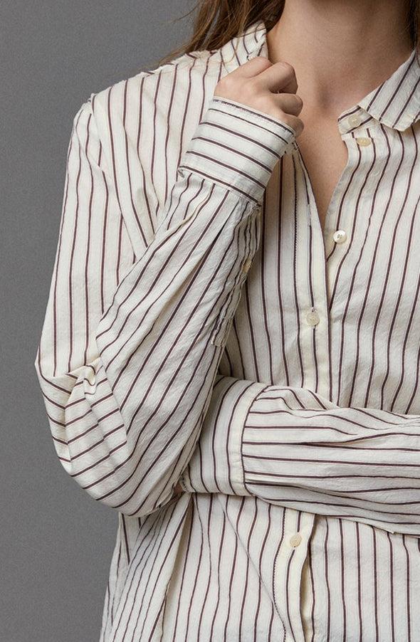 Kristensen Du Nord Striped Silk Cotton Classic Shirt