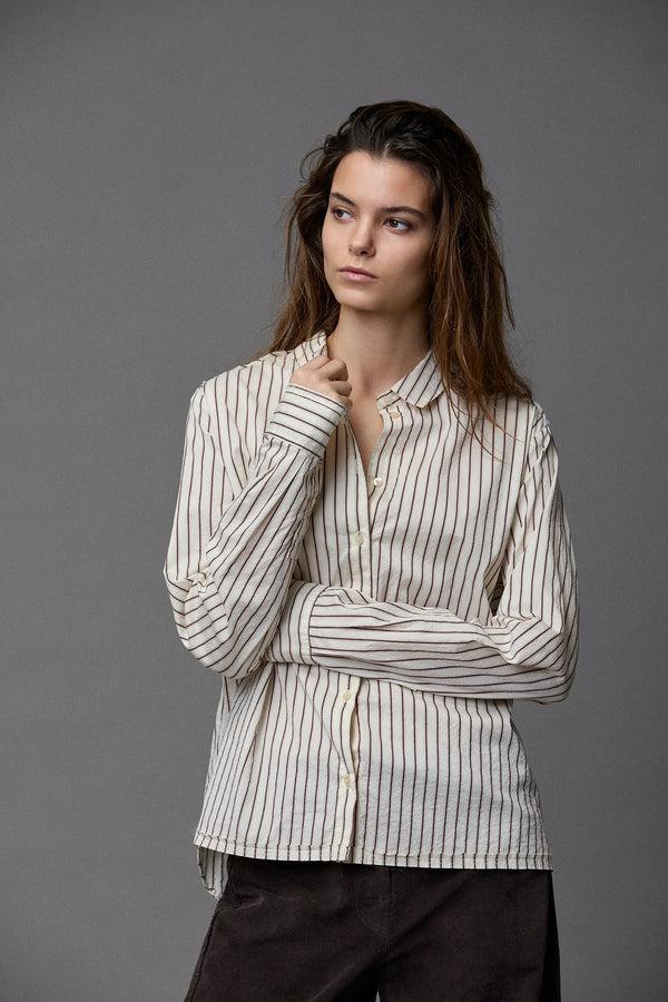 kristensen du nord Striped Silk Cotton Classic Shirt