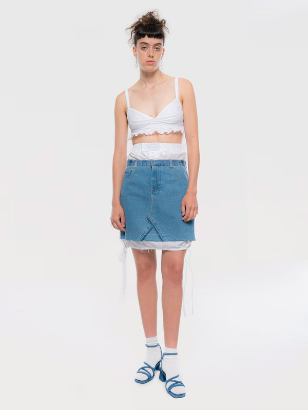 ksenia schnaider 2 in 1 Boxer Skirt with Broderie Detail
