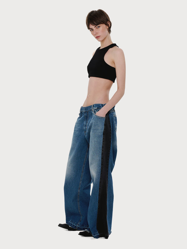 Ksenia Schnaider Baggy Jeans With Contrast Side Lines
