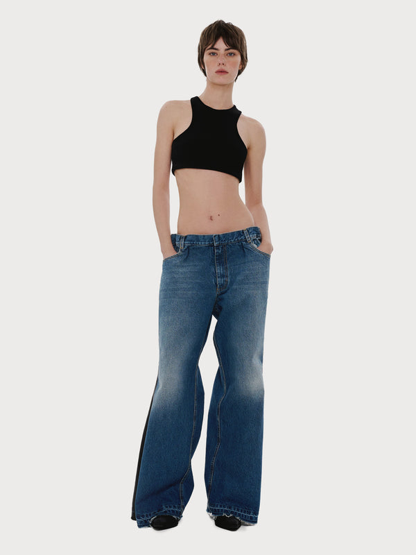 ksenia schnaider Baggy Jeans with Contrast Side Lines