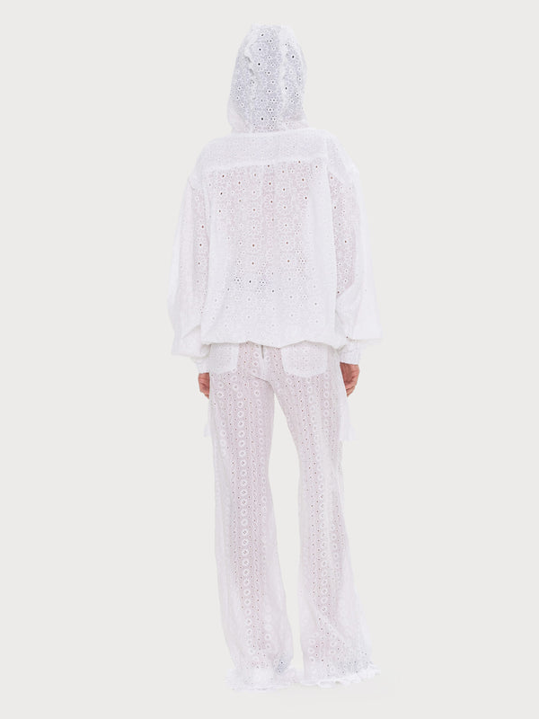 Ksenia Schnaider Broderie Anglaise Hoodie With Bow Detail