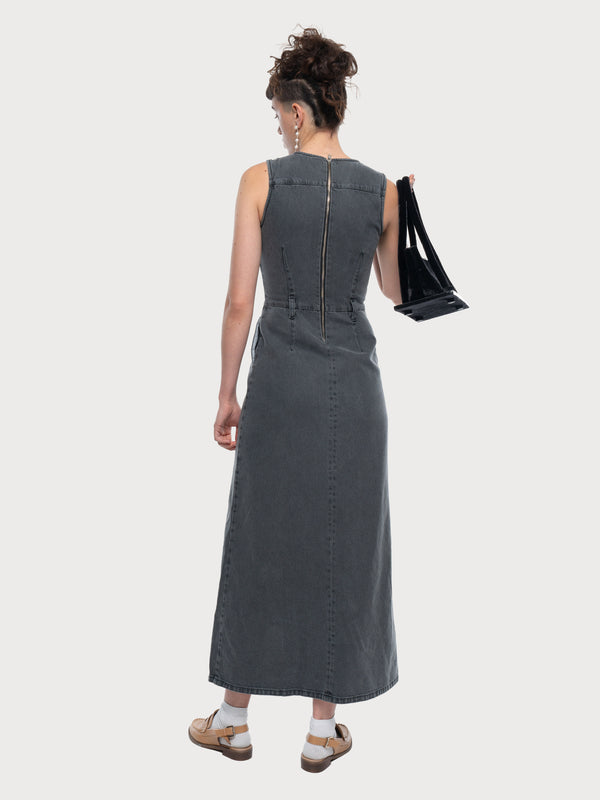 Ksenia Schnaider Denim Maxi Dress With Front Splits