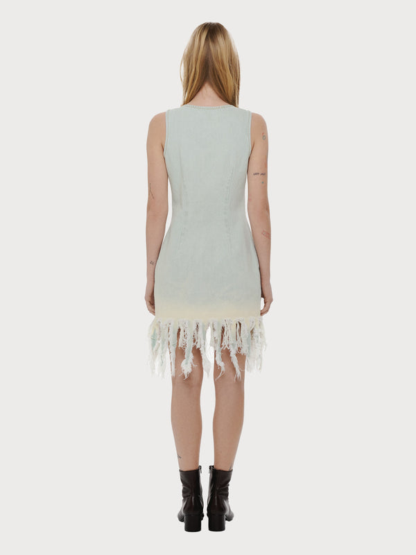 Ksenia Schnaider Denim Medusa Dress With Vintage Effect