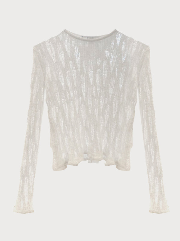 Ksenia Schnaider Distressed Knitted Long Sleeve Sweater