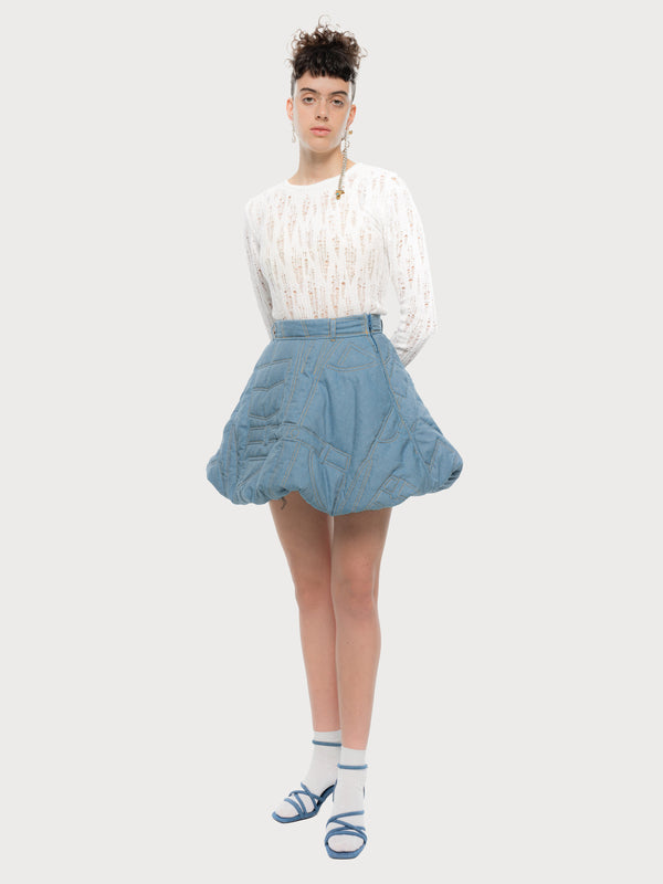 ksenia schnaider Distressed Knitted Long Sleeve Sweater