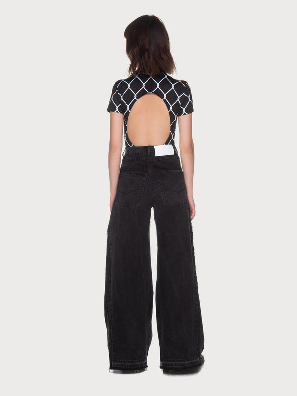 Ksenia Schnaider Black Reworked Wide Jeans