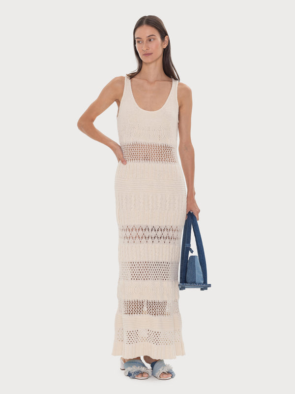 Ksenia Schnaider Crochet Sleeveless Maxi Dress
