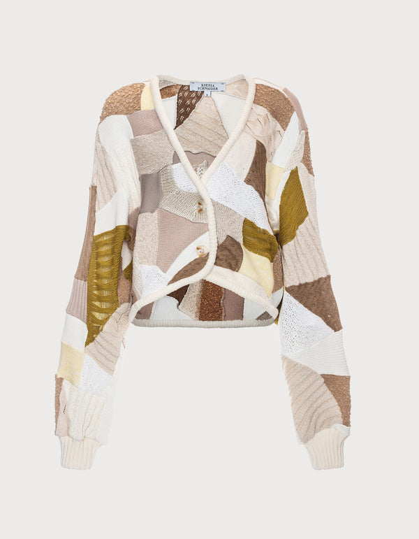 Ksenia Schnaider Cropped Patchwork Cardigan