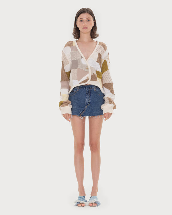 ksenia schnaider Cropped Patchwork Cardigan