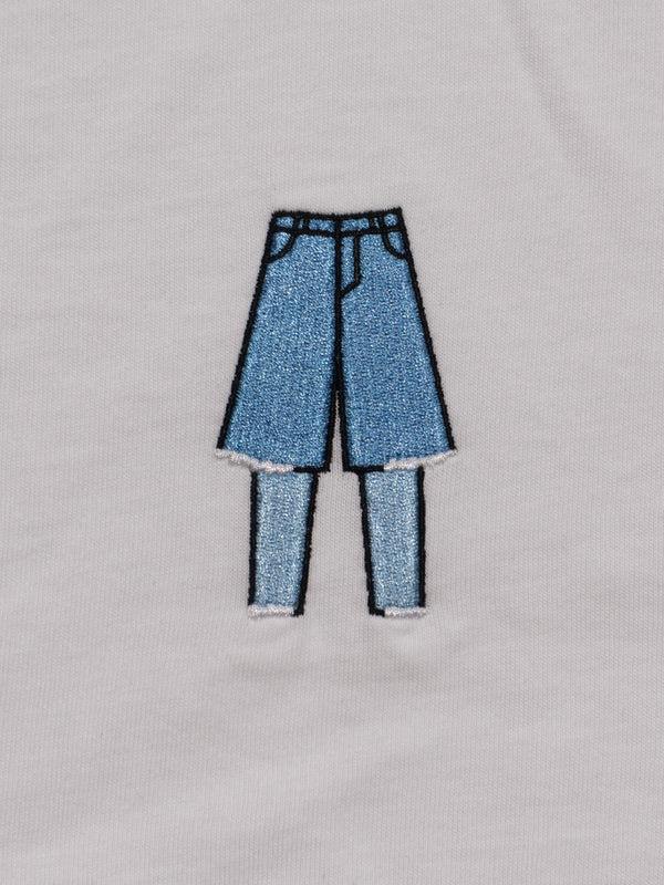 Ksenia Schnaider Demi-Denim Logo White T-shirt