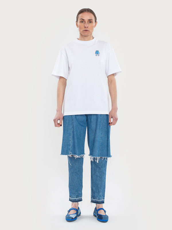 ksenia schnaider Demi-Denim Logo White T-shirt